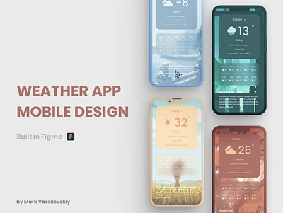 Weather App Mobile Design design figma illustration photoshop prototyping ui ux web design
