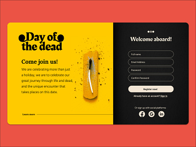 Day of the dead - UI Sign up