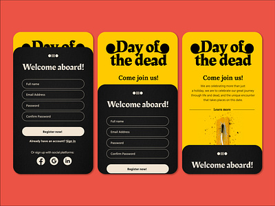 Day of the dead - UI Sign up branding dailyui dayofthedead design minimal ui ux web