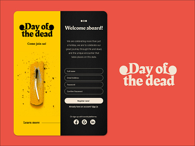 Day of the dead - UI Sign up branding dailyui dayofthedead design minimal ui ux