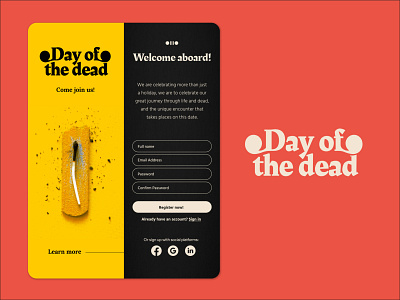 Day of the dead - UI Sign up