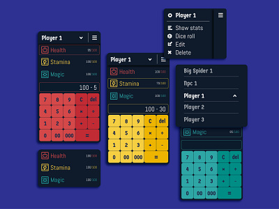 Fantasy Role Play Game Calculator calculator dailyui design fantasy minimal rpg ui ux vector