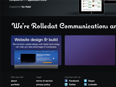 Rolledat black cta dark footer purple ui