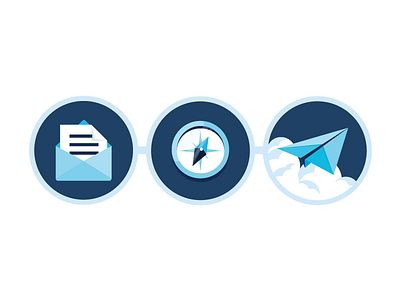 Mail - Map - Fly airplane compass email icon illustration paper