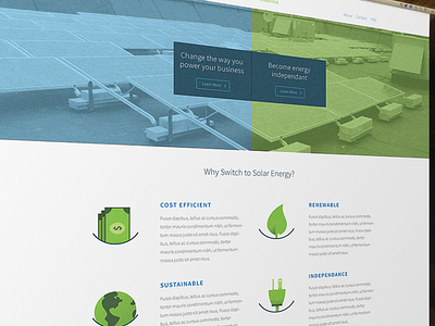 Solar Energy Site energy homepage icons leaf site split