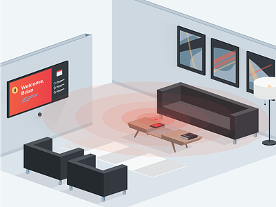 The Future is Here beacon furniture illustration isometric robin room sonar space