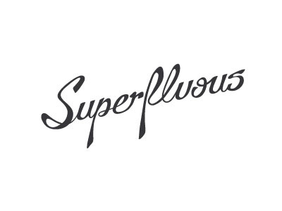 Supurflous Concept brand hand drawn illustration logo logotype script sketch