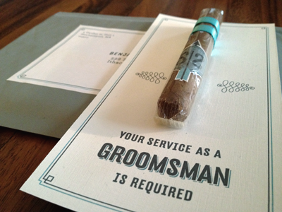 Groomsman Invitation card cigar groomsman hydra invitation stationary wedding