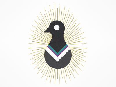 Exquisite Pigeon bird halo logo minimal pigeon saint