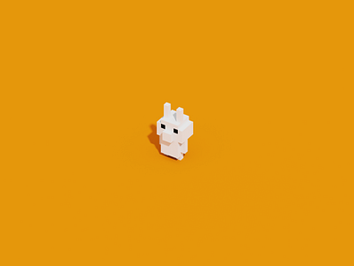 Rabbit character 3d 3dart animal character cute design illustration lowpoly pixel rabbit voxel