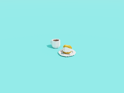 Maritozzo 3d 3dart cute design dessert food illustration lowpoly maritozzo voxel