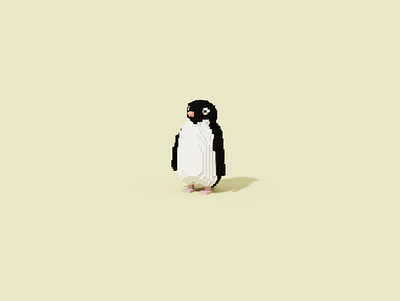 Adelie penguin 3d 3dart animal bird cute design illustration lowpoly penguin voxel