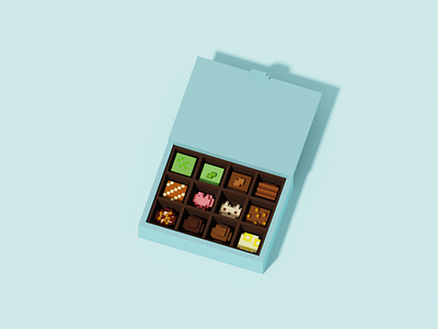 Chocolate 3d 3dart chocolate cute design illustration lowpoly voxel voxel art