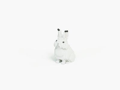 Rabbit 3d 3dart animal cute illustration lowpoly rabbit voxel voxel art