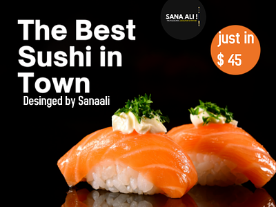 The Best Sushi In The Town amazing banners beautiful instagram post branding design food poster gold graphic design illustration lovely food post meal restuarant sushi sushi poster