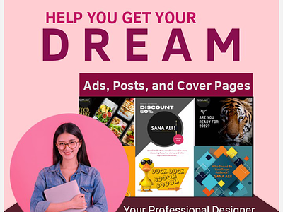 I will help you to get your dreams. branding graphic design ig posts