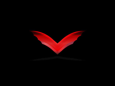 V - BAT design illustration logo typography