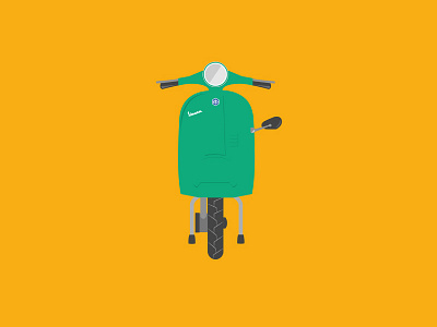 Vespa green icon illustration italia italy moped piaggio vespa yellow