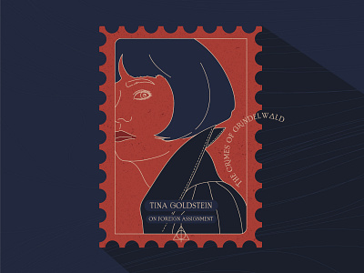 Stamp | Tina Goldstein | The Crimes of Grindelwald graphicdesign harry potter illustration illustrator jk rowling movie personal project stamp design the crimes of grindelwald tina goldstein
