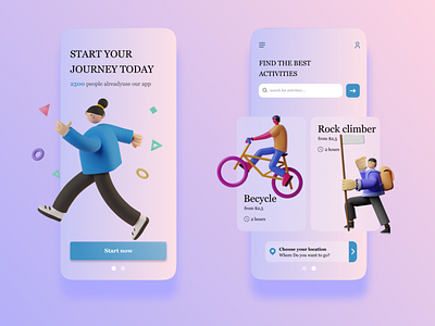 Concept for the best activities app app branding design illustration ui ux vector web