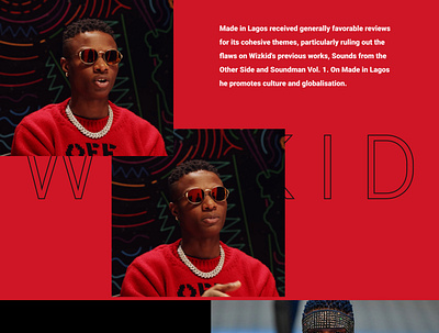 A landing page of wizkid branding design web design graphic design logo