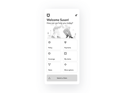 📱Dashboard / Insurance app app flat icon insurance insurtech interface ios startup ux