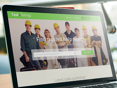 TaskRatings - Mockup canada clean green help interface jobs simple task ui ux