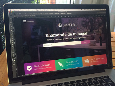 Working on the new site for CasaPick 2015 design e store ecommerce gradient homepage interface ui ux web