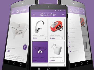 CasaPick - mobile version android app casapick design ecommerce flat interface material mobile purple ui ux