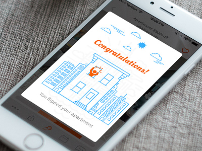 Flip app - Congratulations card. app card design illustration interface ios iphone startup ui ux vector