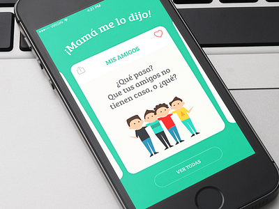 ¡Mamá me lo dijo! amigos app card friends ios mamá mom swipe ui ux