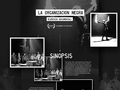 La Organización Negra (Documentary Exercise) bafici black cine dark design documentary festival interaction movie onepage ui ux