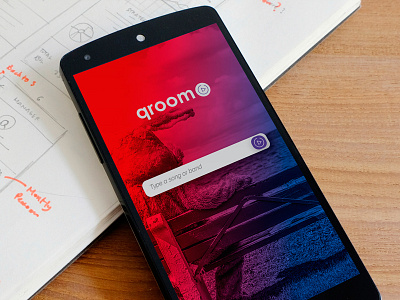 Qroom - UI/UX clean design free ios mobile music playlist simple sketchapp startup ui ux