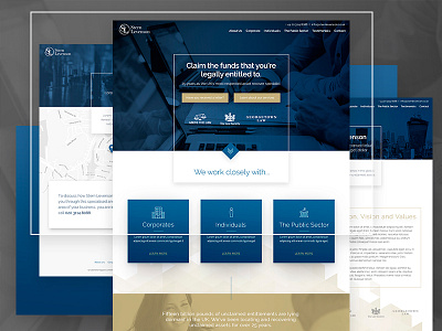 Stern Levenson website blue design gold interaction lawyer london recovery sketchapp ui uk ux web