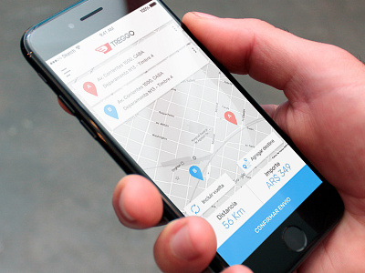 New Treggo App app argentina carrier courier cyan delivery ios shipments simple startup ui ux