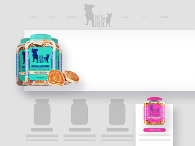 Pack 'N Pride website wireframe cat dog ecommerce food meal package pet sushi ux web wireframe