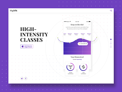 Fitness landing -WIP- classes dashboard fitness landing training ui ux violet workout