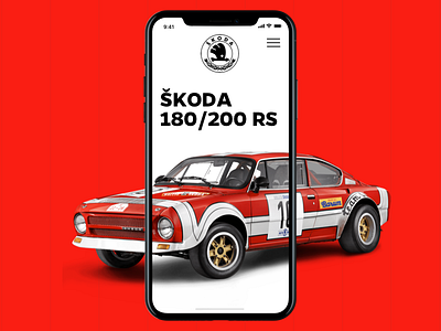 Skoda Rally 🚘 📱 app classic ios iphone racing rally red skoda ui ux vintage