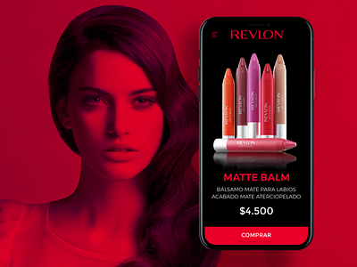 Revlon E-commerce beauty cosmetics cute ecommerce lips makeup product red ui ux