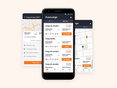 🚚 🚛📦Avancargo app freights shipping startup transport ui ux