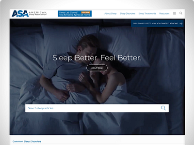 American Sleep Association Website blog design graphic design typography ui ux wordpress