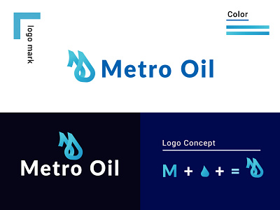 modern brand Concept | m + oil | m Letter Logo