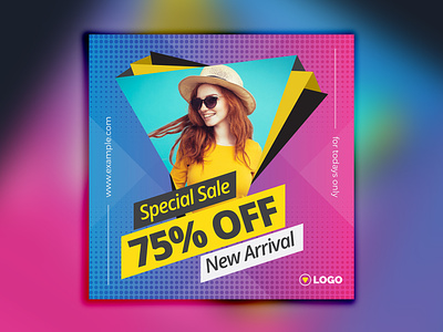 Instagram Social Media Post Template adroll banner pack banner promotion banners coupon deal discount fashion banner google adwords instagram instagram promotional instragram promo marketing model banner multi purpose multipurpose promotion promotions sale banner square sale template
