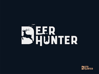 Deer Hunter - negative space logo