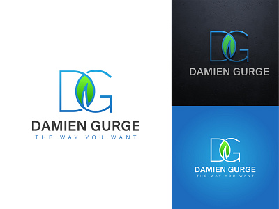 Damien Gurge logo - DG+leaf branding design dg logo graphic design initial logo initials logo leaf logo lettering logo logo logo branding logo design luxury logo minimal logo