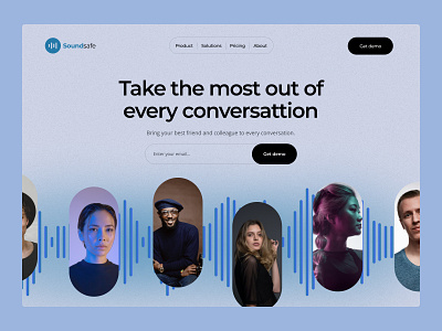 Concept design - Soundsafe app blue digital product hero homepage music navigation product saas saas app saas landing page sound ui ux visual design web design webflow