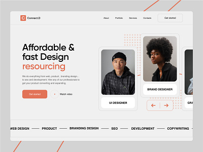 Concept ( Design & Dev agency ) app design development graphic design hero orange saas ui ux web design webflow