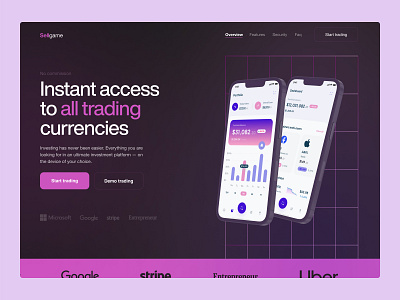 Concept - Trading platform app digital product hero saas trade ui ux webdesign webflow