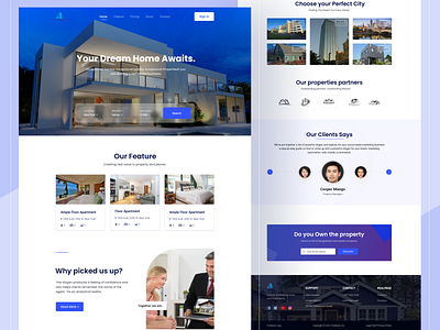 Real Estate Agency Landing Page. agency landing page agency management app branding clean creative digital agency homepage landing page minimal property management real estate real estate agent trending ui ui ui ux user interface web webdesign website