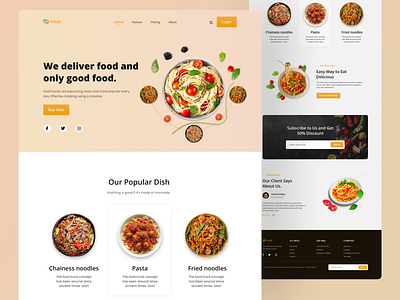 Food landing Page Design agency landing page clean creative design food delivery food landing page header homepage identy landing page minimal product design ui user interface ux web webdesign webpage website website design